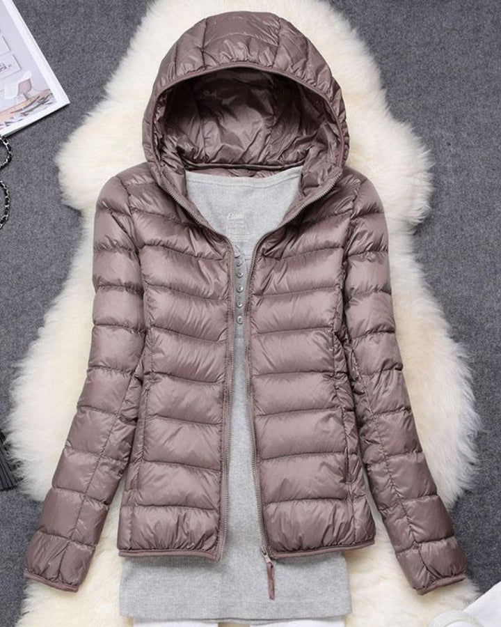 Women's Lightweight Down Puffer Jacket with Hood