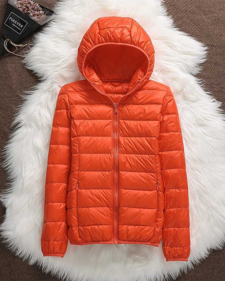 Women's Lightweight Down Puffer Jacket with Hood