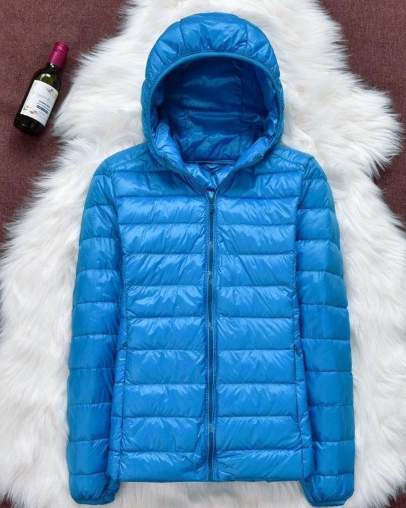 Women's Lightweight Down Puffer Jacket with Hood