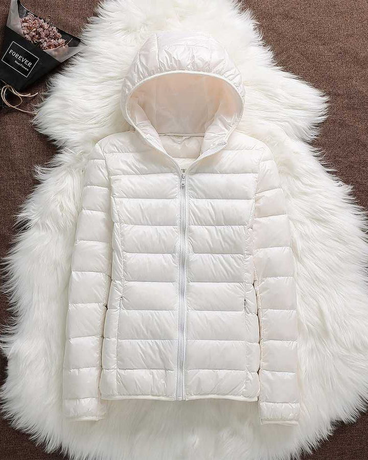 Women's Lightweight Down Puffer Jacket with Hood