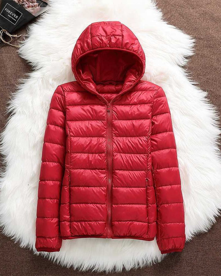 Women's Lightweight Down Puffer Jacket with Hood