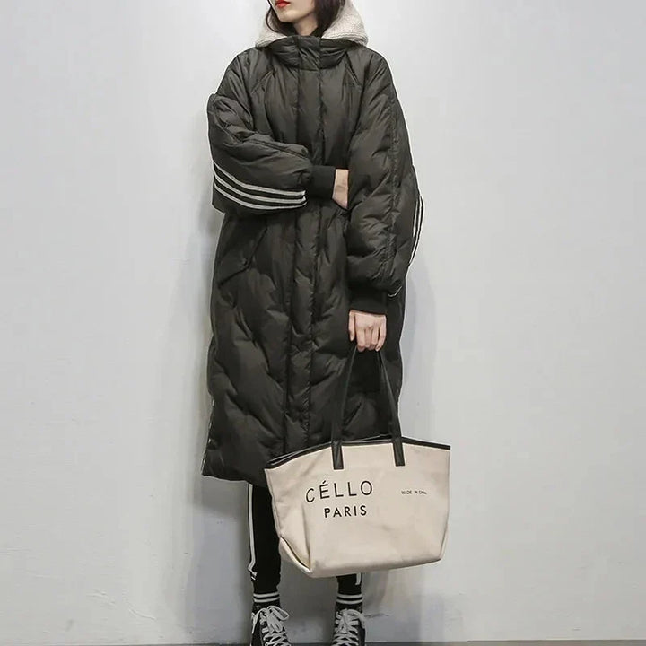 Women's Long Down Puffer Jacket with Hood