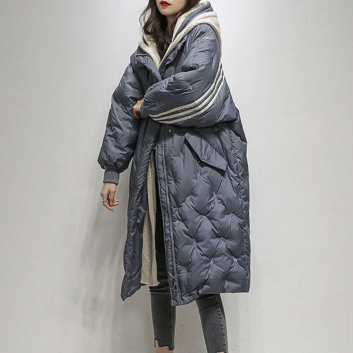 Women's Long Down Puffer Jacket with Hood