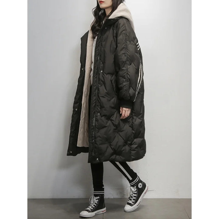 Women's Long Down Puffer Jacket with Hood