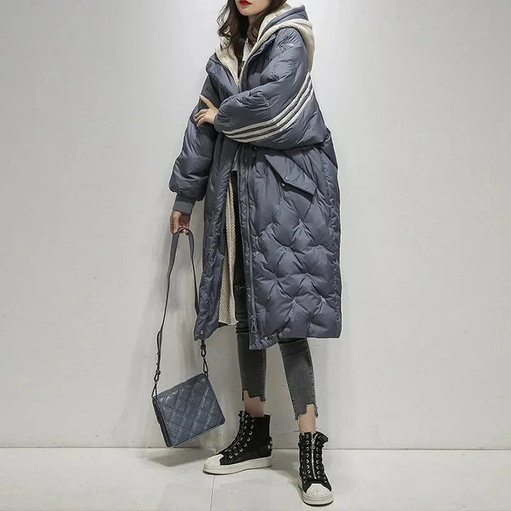 Women's Long Down Puffer Jacket with Hood