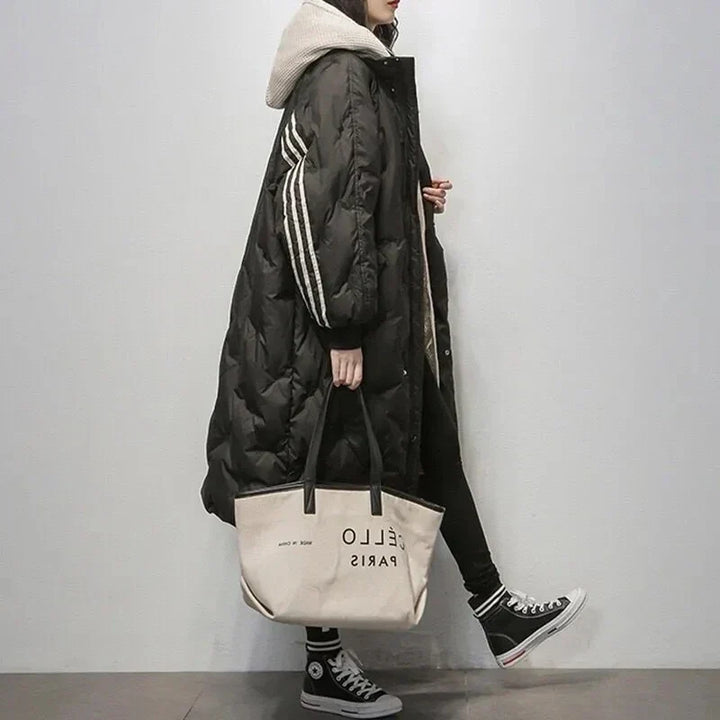 Women's Long Down Puffer Jacket with Hood