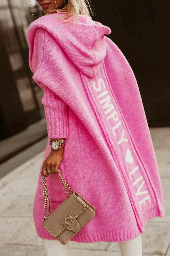 Women's Longline Hooded Cardigan in a Loose Fit