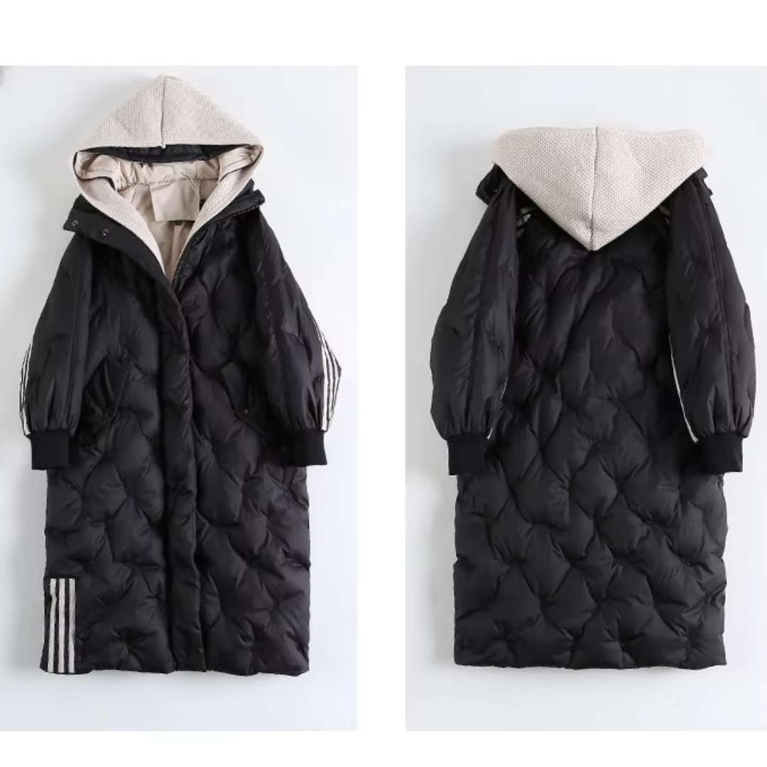 Women's Long Down Puffer Jacket with Hood
