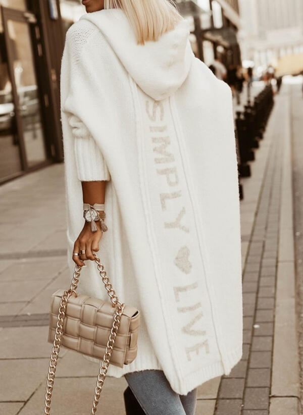 Women's Longline Hooded Cardigan in a Loose Fit