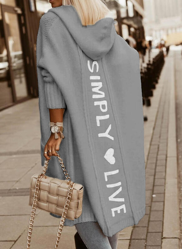 Women's Longline Hooded Cardigan in a Loose Fit