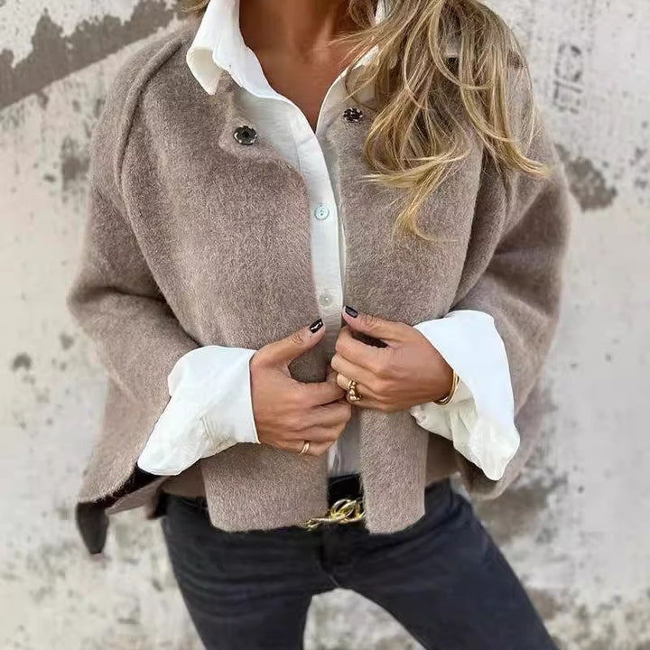 Women's Cashmere Feel Short Jacket in Loose Fit