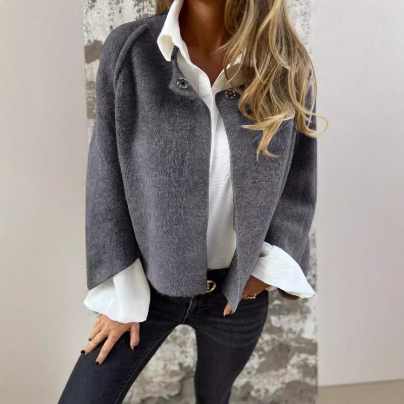 Women's Cashmere Feel Short Jacket in Loose Fit