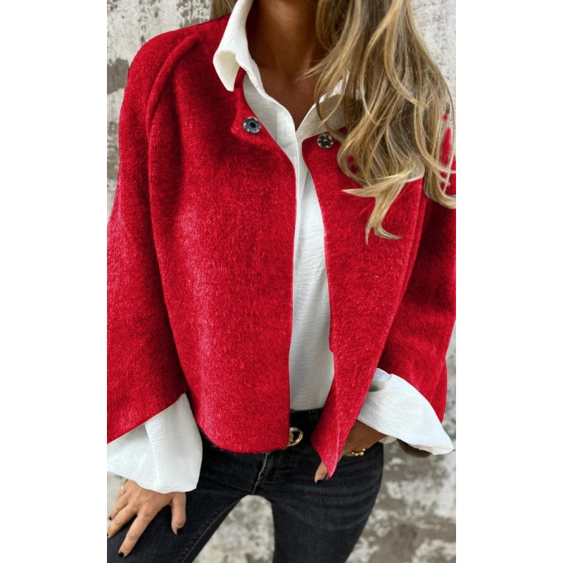 Women's Cashmere Feel Short Jacket in Loose Fit
